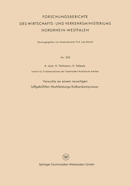 Produktbild: Versuche an einem neuartigen luftgek&uuml;hlten Hochleistungs-Kolbenkompressor