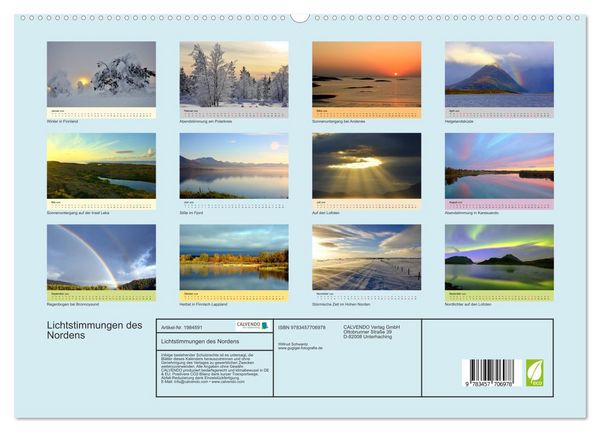 Produktbild: Lichtstimmungen des Nordens (hochwertiger Premium Wandkalender 2026 DIN A2 quer), Kunstdruck in Hochglanz