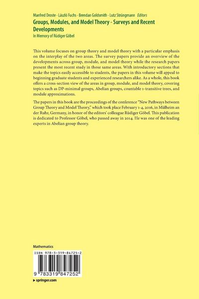 Produktbild: Groups, Modules, and Model Theory - Surveys and Recent Developments