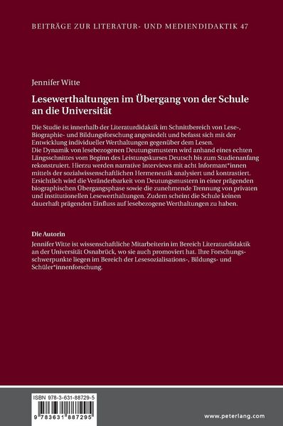 Produktbild: Lesewerthaltungen im &Uuml;bergang von der Schule an die Universit&auml;t