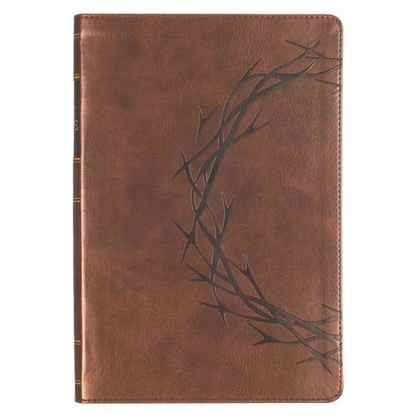 Produktbild: KJV Bible Giant Print Full Size Faux Leather Crown of Thorns/Amazing Grace, Brown