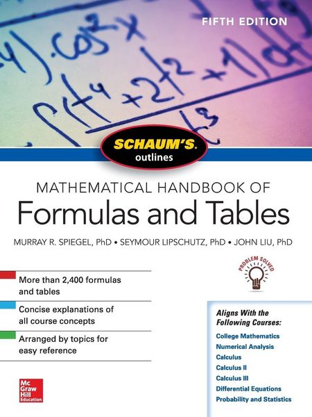 Produktbild: Schaum's Outline Mathematical Handbook Formulas Tables