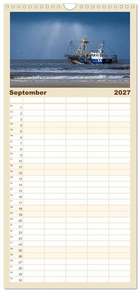 Produktbild: Familienplaner 2027 - Sankt Peter-Ording - Str&auml;nde, D&uuml;nen, Weite mit 5 Spalten (Wandkalender, 21 x 45 cm) CALVENDO
