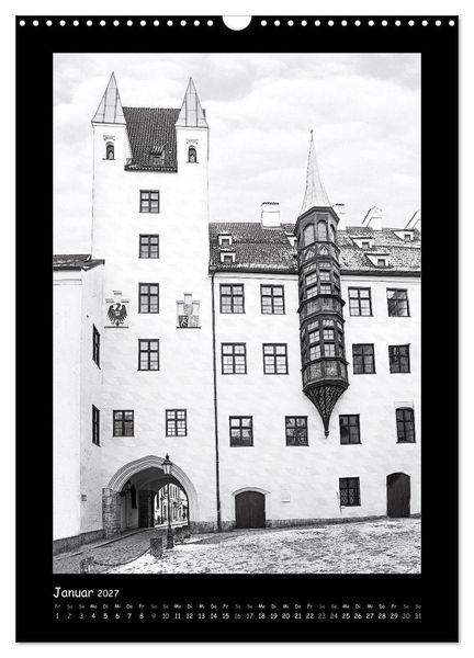 Produktbild: Liebenswertes M&uuml;nchen 2027 - Stilisierte Fotografien in schwarzwei&szlig; (Wandkalender 2027 DIN A3 hoch), CALVENDO Monatskalender