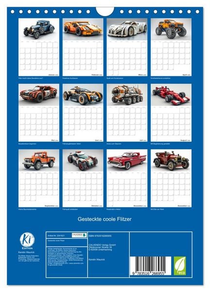 Produktbild: Gesteckte coole Flitzer (Wandkalender 2026 DIN A4 hoch), CALVENDO Monatskalender