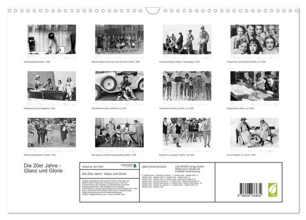 Produktbild: Die 20er Jahre - Glanz und Glorie (Wandkalender 2026 DIN A3 quer), CALVENDO Monatskalender
