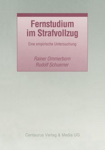 Produktbild: Ommerborn, R: Fernstudium im Strafvollzug