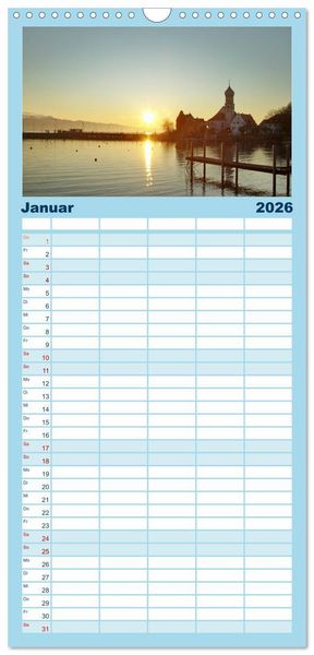 Produktbild: Familienplaner 2026 - Ein Jahr am BODENSEE mit 5 Spalten (Wandkalender, 21 x 45 cm) CALVENDO