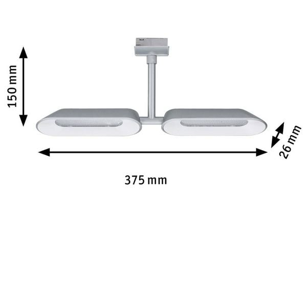 Produktbild: Paulmann Dipper Hochvolt-Schienensystem-Leuchte URail LED fest eingebaut 16 W LED Chrom (matt), Wei&szlig;