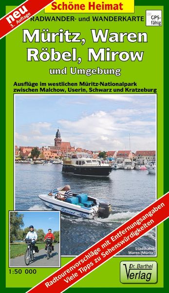 Produktbild: M&uuml;ritz, Waren, R&ouml;bel und Umgebung 1 : 50 000 Radwander- und Wanderkarte