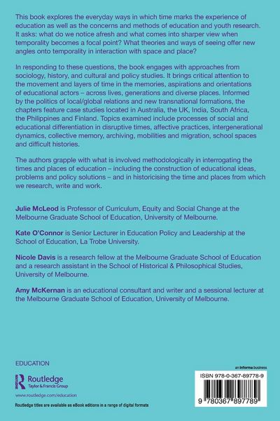 Produktbild: Temporality, Space and Place in Education and Youth Research