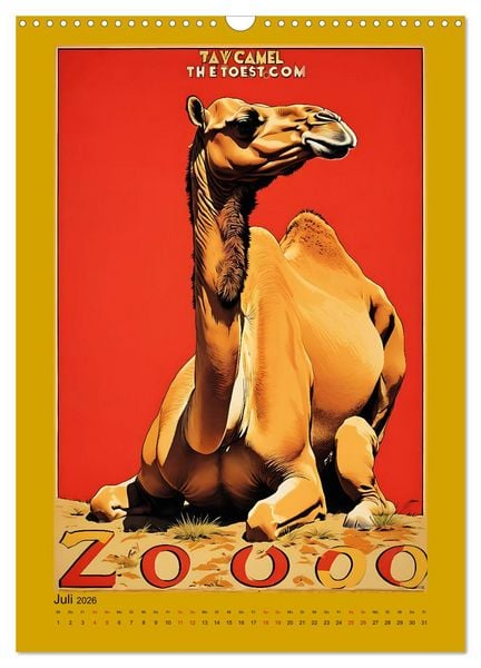 Produktbild: Zoo Vintage-Poster (Wandkalender 2026 DIN A3 hoch), CALVENDO Monatskalender