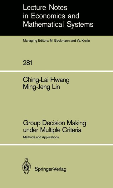 Produktbild: Group Decision Making under Multiple Criteria