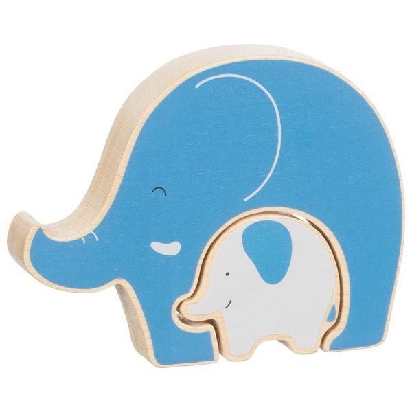 Goki 57330 - Aufstellpuzzle Elefant, 2-teilig, Holz, 14x11cm