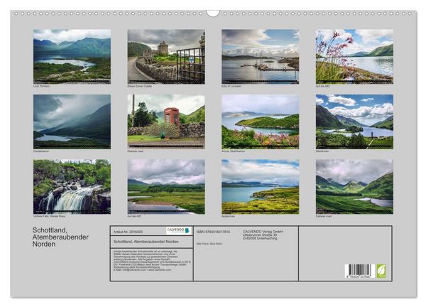 Produktbild: Schottland, Atemberaubender Norden (Wandkalender 2026 DIN A2 quer), CALVENDO Monatskalender