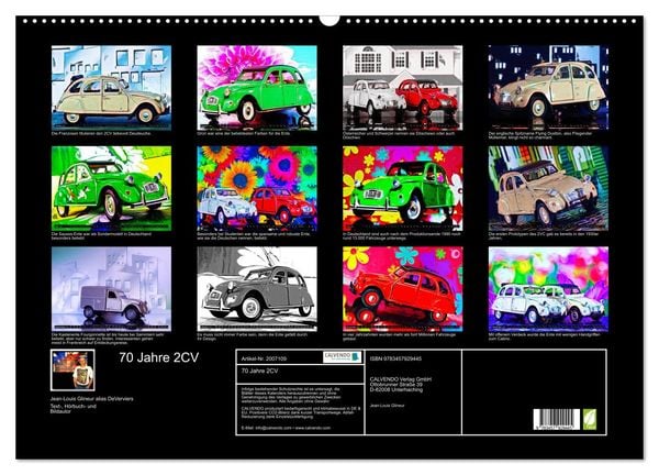 Produktbild: 70 Jahre 2CV (Wandkalender 2026 DIN A2 quer), CALVENDO Monatskalender