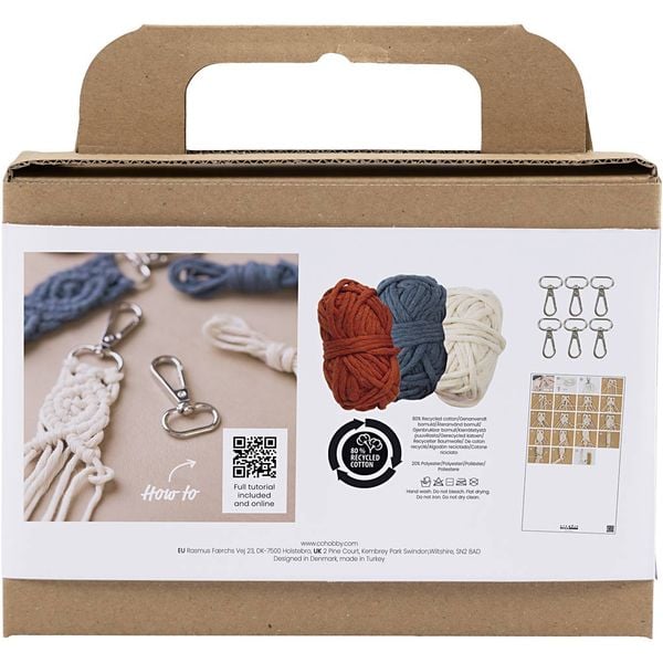 Produktbild: Creativ Company DIY Sets Macram&eacute; Mini Kreativ Set, Makramee, Schl&uuml;sselringe, Kreativ Box
