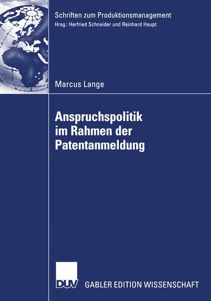 Produktbild: Anspruchspolitik im Rahmen der Patentanmeldung