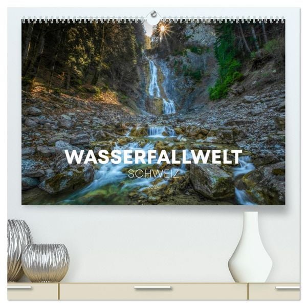 Produktbild: Wasserfallwelt Schweiz (hochwertiger Premium Wandkalender 2026 DIN A2 quer), Kunstdruck in Hochglanz