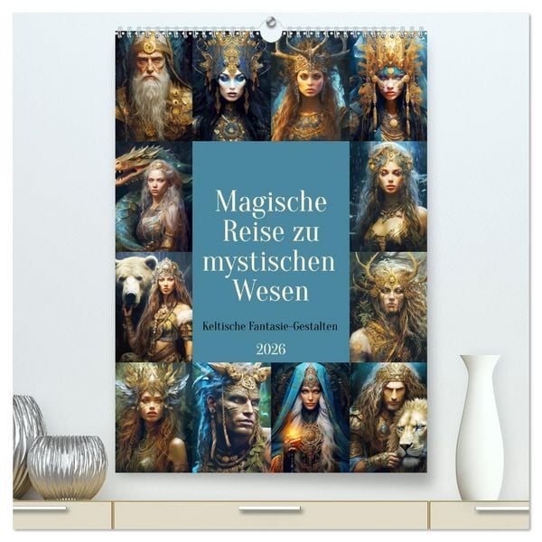 Produktbild: Magische Reise zu mystischen Wesen. Keltische Fantasie-Gestalten (hochwertiger Premium Wandkalender 2026 DIN A2 hoch), Kunstdruck in Hochglanz