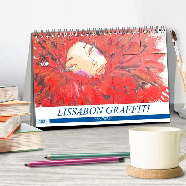 Produktbild: LISSABON GRAFFITI (Tischkalender 2026 DIN A5 quer), CALVENDO Monatskalender