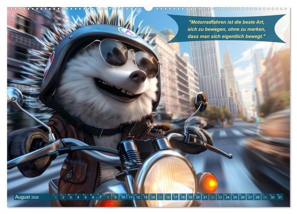 Produktbild: Tierisch lustige Motorradfahrer (Wandkalender 2026 DIN A2 quer), CALVENDO Monatskalender