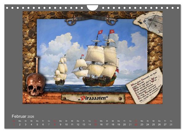 Produktbild: 500 Jahre unter Segeln - von der GOLDEN HIND zur KERSHONES (Wandkalender 2026 DIN A4 quer), CALVENDO Monatskalender