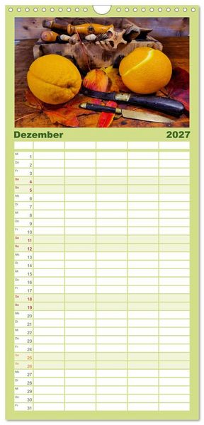 Produktbild: Familienplaner 2027 - Zeitreise auf dem K&uuml;chentisch mit 5 Spalten (Wandkalender, 21 x 45 cm) CALVENDO