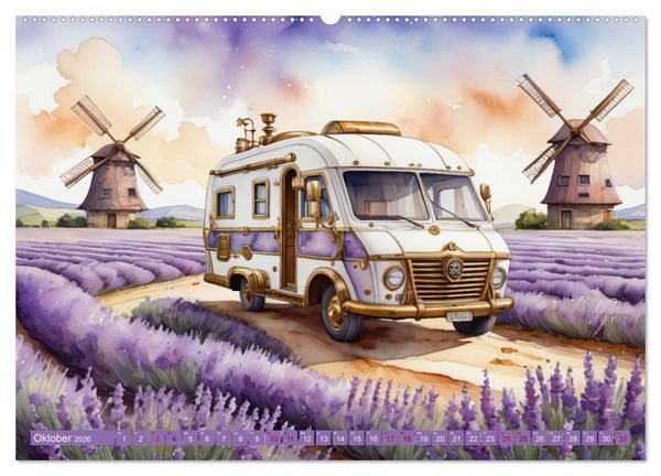Produktbild: Steampunk Wohnmobile (Wandkalender 2026 DIN A2 quer), CALVENDO Monatskalender