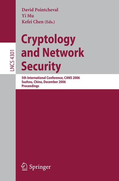 Produktbild: Cryptology and Network Security