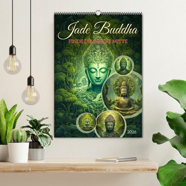 Produktbild: Jade Buddha - Finde die innere Mitte (Wandkalender 2026 DIN A2 hoch), CALVENDO Monatskalender