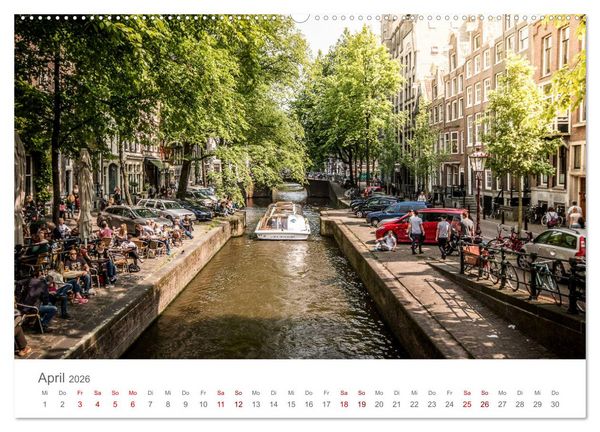 Produktbild: Amsterdam - Wasserstra&szlig;en und Grachten (Wandkalender 2026 DIN A2 quer), CALVENDO Monatskalender