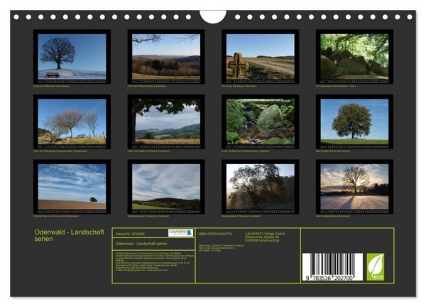 Produktbild: Odenwald - Landschaft sehen (Wandkalender 2026 DIN A4 quer), CALVENDO Monatskalender