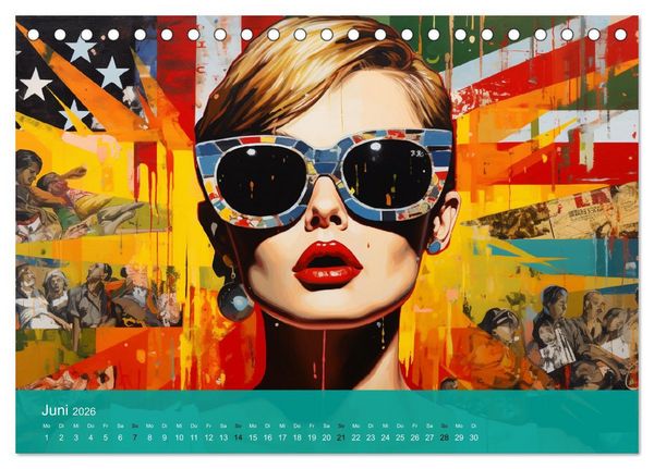 Produktbild: Pop-Art. Eine Reise in coolen Illustrationen (Tischkalender 2026 DIN A5 quer), CALVENDO Monatskalender