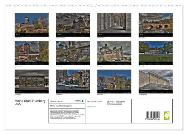 Produktbild: Meine Stadt N&uuml;rnberg 2027 (hochwertiger Premium Wandkalender 2027 DIN A2 quer), Kunstdruck in Hochglanz