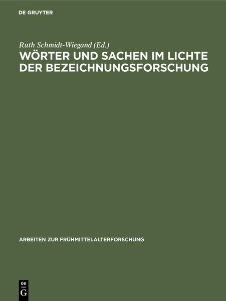 Produktbild: W&ouml;rter und Sachen im Lichte der Bezeichnungsforschung