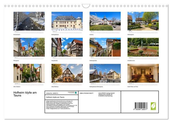 Produktbild: Hofheim Idylle am Tauns (Wandkalender 2027 DIN A3 quer), CALVENDO Monatskalender