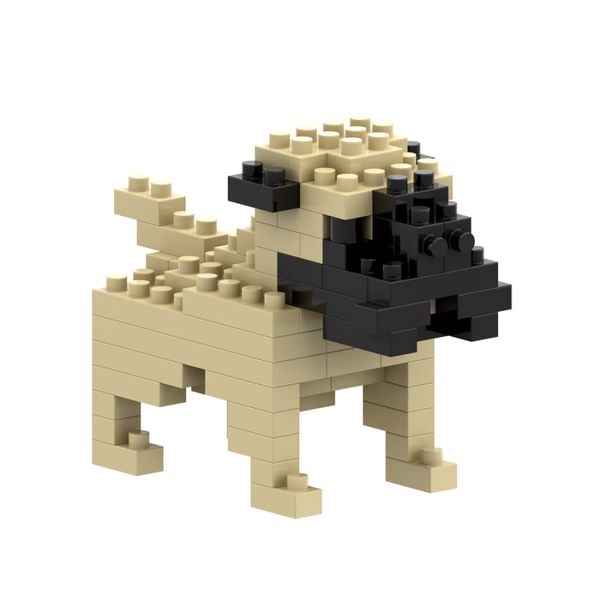 Produktbild: BRIXIES 200069 - Mops, 3D Konstruktionsbausatz aus Ministeinen, 73 Teile