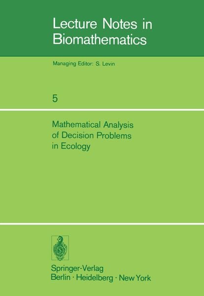 Produktbild: Mathematical Analysis of Decision Problems in Ecology