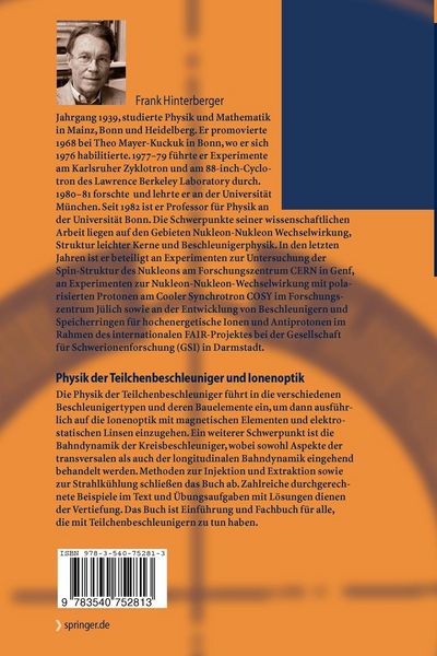 Produktbild: Physik der Teilchenbeschleuniger und Ionenoptik