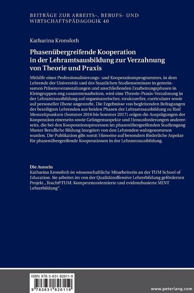 Produktbild: Phasenuebergreifende Kooperation in der Lehramtsausbildung zur Verzahnung von Theorie und Praxis