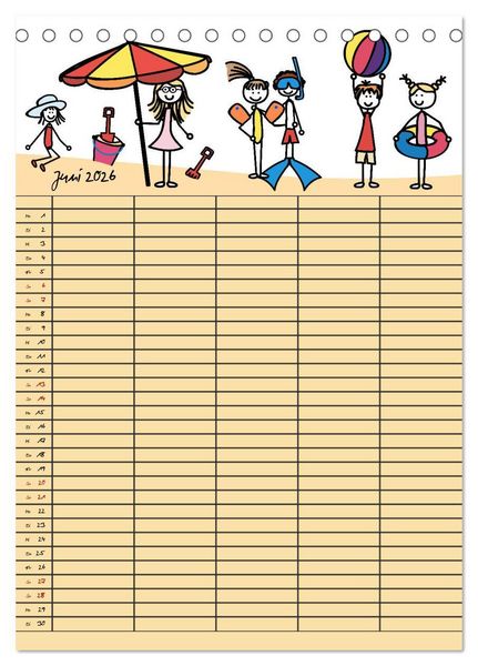 Produktbild: Fr&ouml;hlicher Familienplaner (Tischkalender 2026 DIN A5 hoch), CALVENDO Monatskalender