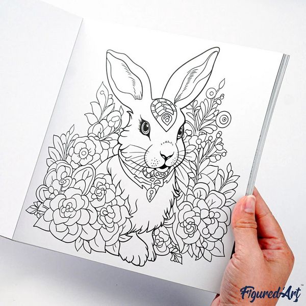 Produktbild: FiguredArt CB-AU01 - Malbuch f&uuml;r Erwachsene, Tieruniversum, 50 Seiten, 21x21cm