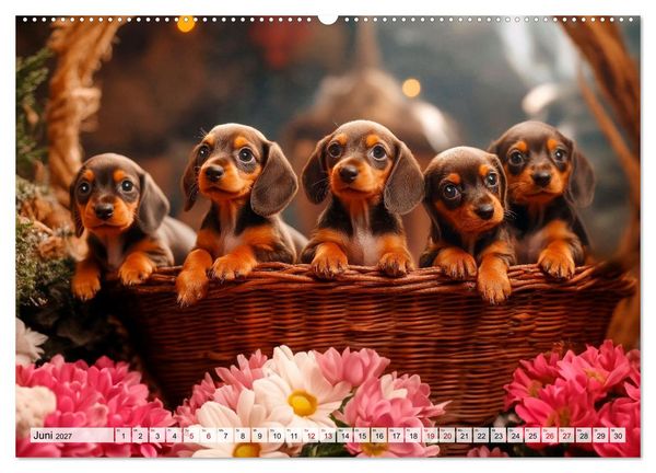 Produktbild: Lieblingshund Dackel (hochwertiger Premium Wandkalender 2027 DIN A2 quer), Kunstdruck in Hochglanz