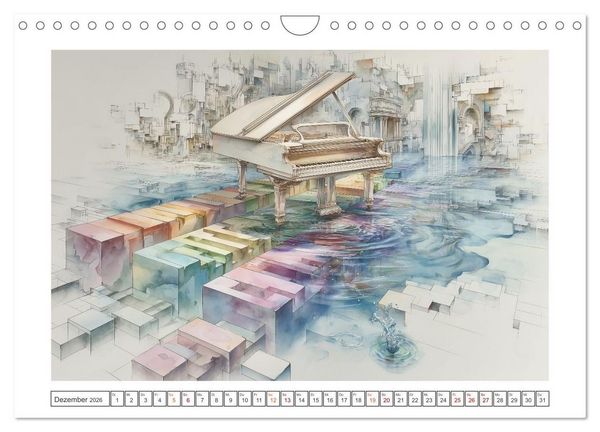 Produktbild: Herzschlag in Noten (Wandkalender 2026 DIN A4 quer), CALVENDO Monatskalender