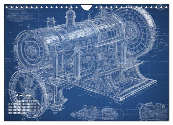 Produktbild: Steampunk - Blaupausen (Wandkalender 2026 DIN A4 quer), CALVENDO Monatskalender