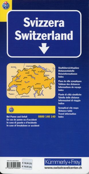 Schweiz TCS 2021 Strassenkarte 1:301 000