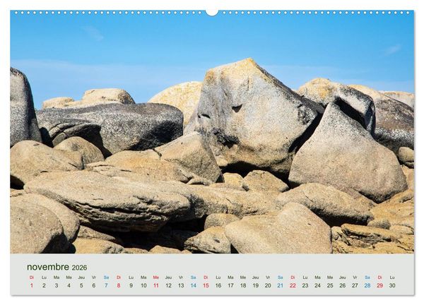Produktbild: T&ecirc;tes de pierre sur les c&ocirc;tes de Bretagne (Calendrier mural 2026 DIN A2 vertical), CALVENDO calendrier mensuel