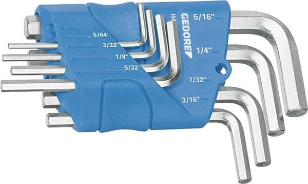 Produktbild: Gedore 1505424 Innen-Sechskant Winkelschraubendreher-Set 5/64 Zoll, 3/32 Zoll, 1/8 Zoll, 5/32 Zoll, 3/16 Zoll, 7/32 Zoll, 1/4