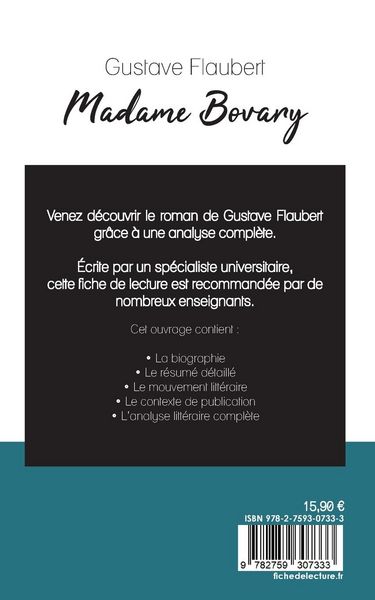 Produktbild: Madame Bovary de Gustave Flaubert (fiche de lecture et analyse compl&egrave;te de l'oeuvre)